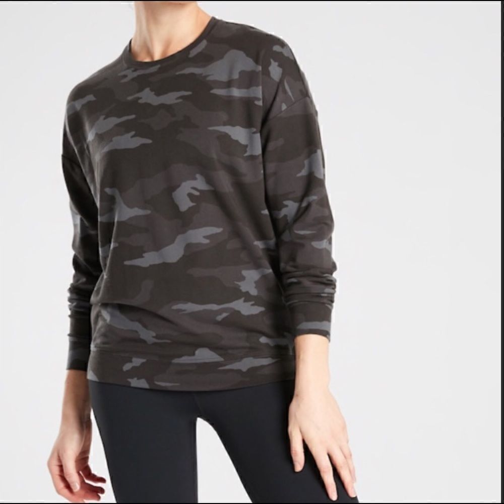 Athleta Studio to Street Camo Sweatshirt